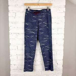 Seea Surf Laguna Deco Wave Navy Blue Drawstring Lounge Swim Pants XS